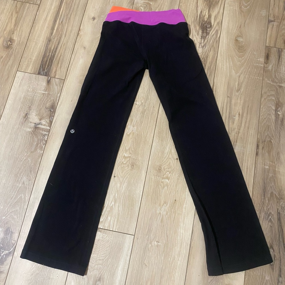 Lululemon Athletica Black and Pink Flare Pants